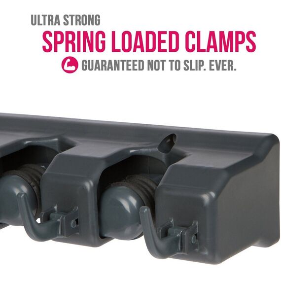 Berry Ave Broom Holder and Garden Tool Organizer for Rake or Mop Handles Up to 1.25-Inches (Black)