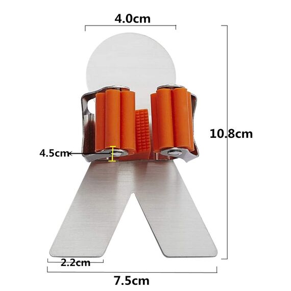 Meiyijia Halterung für Besen, multifunktional, selbstklebend, 304 Stück, gebürstet, Edelstahl, zum Aufhängen von Werkzeugen, 4 Stück