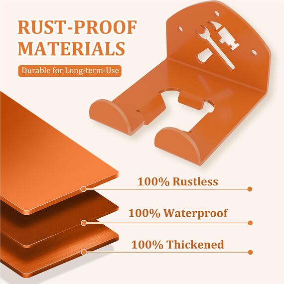 Flexi Rods Ordnungssystem für Garage, Aufbewahrung, Trimmer-Gestell, Träger für Elektrowerkzeug für Rasentrimmer, Heckenschere,Hochleistungs-Unkrautvernichter, Haken, Ordnungssystem für Gartengeräte