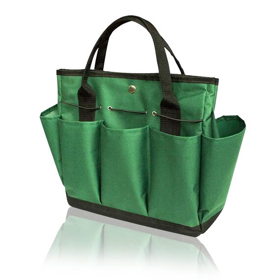 YGYQZ Tasche für Gartenwerkzeug - Wasserdicht Oxford Garten Werkzeug Aufbewahrungstasche mit 9 Kleinen Taschen, Mehrzweck Garten Werkzeug Tasche, Werkzeugtasche, Grün