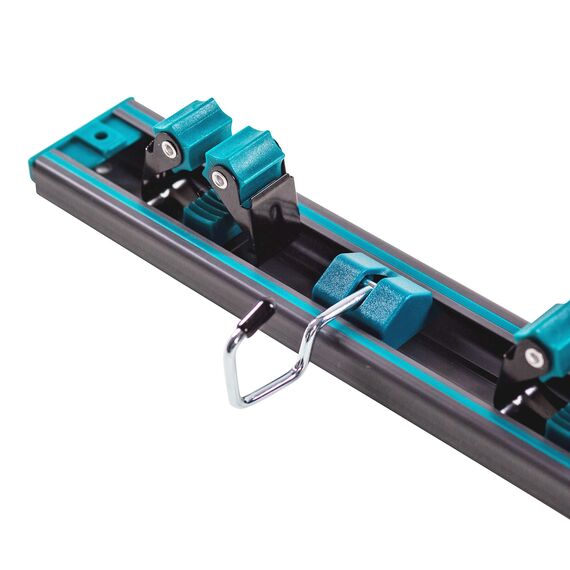 UPP 7-in-1 Gerätehalter 8 tlg. 50x5x5cm | Schienensystem Geräteleiste mit Haken & Klemmen | Wandhalterung für Besen, Mop, Werkzeug & Gartengeräte | Ordnungssystem die Garage, Garten & Werkstatt