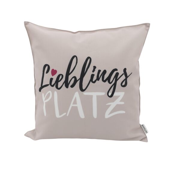 CB Home & Style Outdoor Garten Kissen Wasserabweisend Wasserfest 45 x 45 cm mit Füllung (Lieblingsplatz beige)