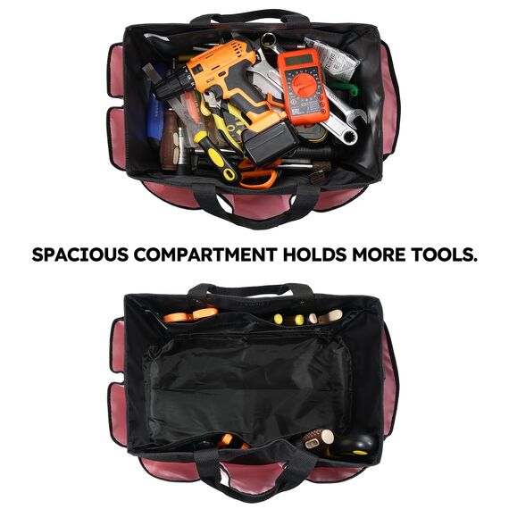 Housolution Garten Werkzeugtasche, Deluxe Garten Werkzeug Aufbewahrungstasche und Gartengerätetasche mit Kleinen Taschen, Verschleißfest und Wiederverwendbar, 14 Zoll, Rosa