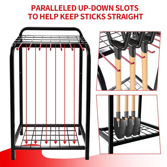 Trieez Robuster Garten-Werkzeug-Organizer – stabiles Hof-Werkzeugregal für Schuppen und Garagen, Werkzeughalter