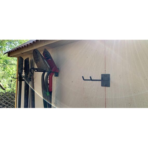 OUUO Garagen-Aufbewahrungs-Organizer für Werkzeug-Organisation, 4 Stück, robuster Wandaufhänger aus massivem Stahl für Gartenwerkzeug-Aufbewahrung – Schaufel, Rechen, Besen, Organizer, Wandhalterung,