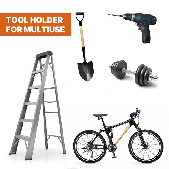 Flexi Rods Garagen-Aufbewahrung, Ordnungssystem für Garage, Trimmer-Gestell, Träger für Rasentrimmer, Heckenschere, für Garagenwand, Gartengeräte, 3 Stück