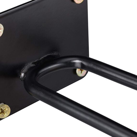 Relaxdays Gerätehalter Wandhalterung, Doppelhaken, Besenhalter, Spatenhalter zum Anschrauben, Wand, Stahl, 24cm, schwarz, 1 Stück