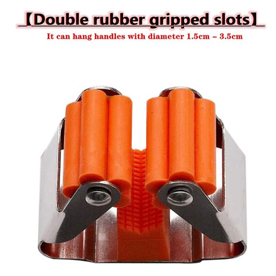 Meiyijia Halterung für Besen, multifunktional, selbstklebend, 304 Stück, gebürstet, Edelstahl, zum Aufhängen von Werkzeugen, 4 Stück