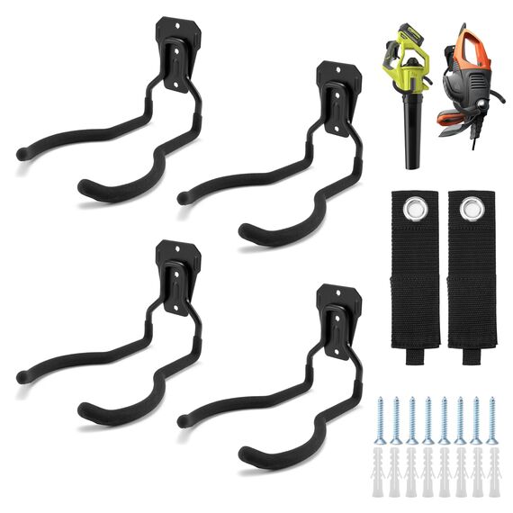 Sinoer Garten-Elektrowerkzeug-Aufhänger, Unkrautfresser-Gestell, Schnurtrimmer, Wandhaken, Garagen-Wandhaken, Utility-Halter-Organizer und Lagerung (4 Stück) hält bis zu 30KG
