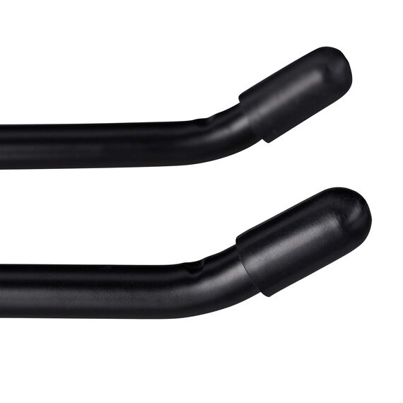 Relaxdays 4 x Gerätehalter Wandhalterung, Doppelhaken, Besenhalter, Spatenhalter zum Anschrauben, Wand, Stahl, 24cm, schwarz