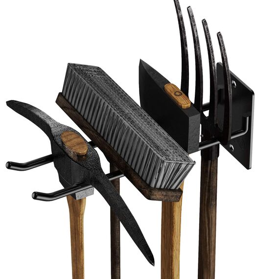 OUUO Garagen-Aufbewahrungs-Organizer für Werkzeug-Organisation, 4 Stück, robuster Wandaufhänger aus massivem Stahl für Gartenwerkzeug-Aufbewahrung – Schaufel, Rechen, Besen, Organizer, Wandhalterung,