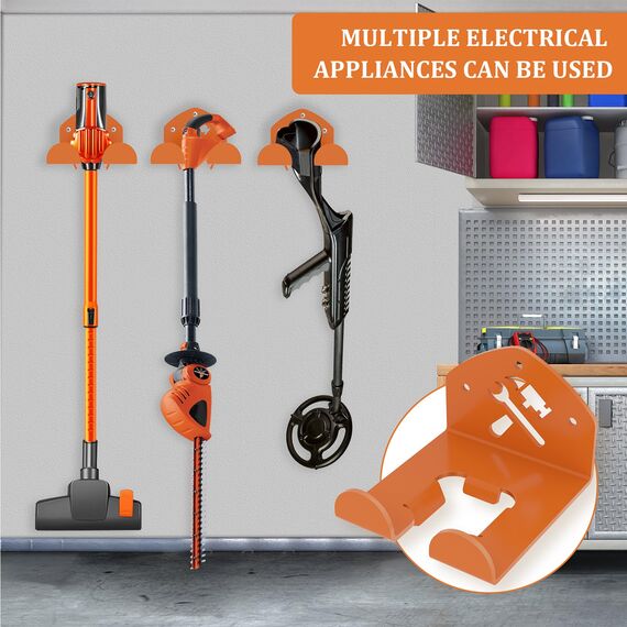 Flexi Rods Ordnungssystem für Garage, Aufbewahrung, Trimmer-Gestell, Träger für Elektrowerkzeug für Rasentrimmer, Heckenschere,Hochleistungs-Unkrautvernichter, Haken, Ordnungssystem für Gartengeräte