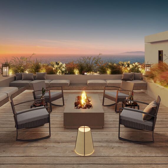 Bealife Balkonmöbel-Set, Gartenmöbel-Set, 3-teiliges Lounge-Set für Terrasse und Garten, Rattan-Gartenmöbel-Set für Balkon, Garten, Innen- und Außenbereich, Terrasse, Hinterhof