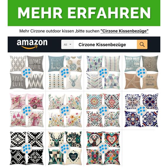 Cirzone Outdoor Kissen Dekorative Wasserfest 4 er Kissenbezug Frühling 45 x 45 cm Gartenkissen Wetterfest Bunte Blumen und Schmetterlinge Kissenbezug Werden für Heim Sofak Garten