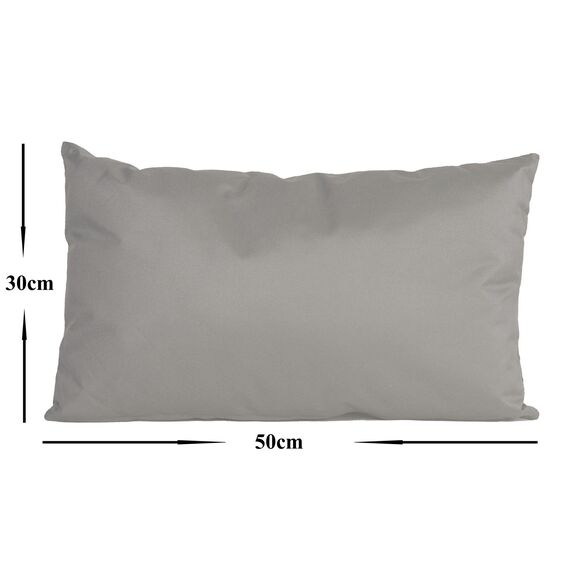 JACK Outdoor Lounge Kissen 30x50cm Dekokissen inkl. Füllung Wasserfest Sitzkissen Garten Stuhl Lotus Effekt, Farbe:Grau