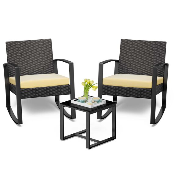 Bealife Gartenmöbel Set, Lounge Gartenmöbel Set Balkon 2 Personen，Balkonmöbel Kleiner Balkon Outdoor, Gartenmöbel für Veranden, Innenhöfe, Terrassen, Balkone, Poolränder