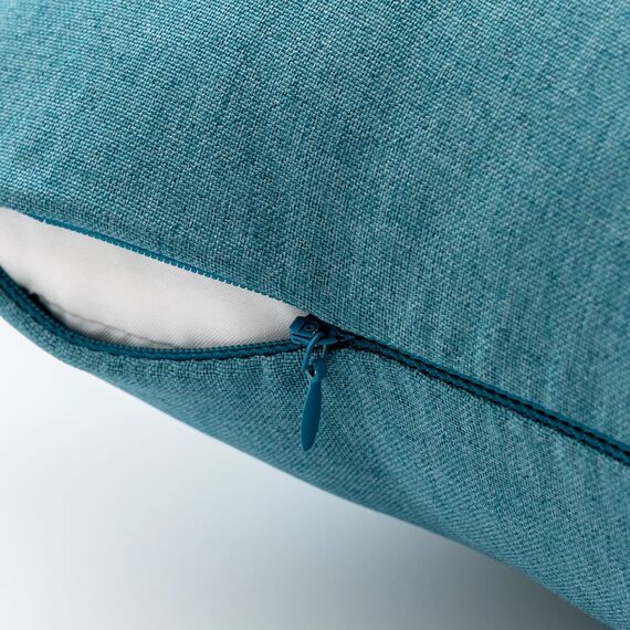 EMEMA Kissenbezug Outdoor Wasserdicht Sofakissen Wasserfest Dekokissen Kissenbezüge Dekorativ Kissen Kissenhülle aus Polyster für Garten Sofa Wohnzimmer Bett 2er Set 50x50 cm Peacock Blue