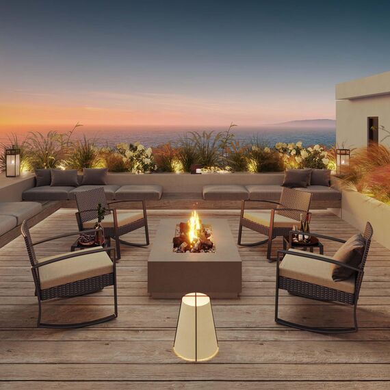 Bealife Gartenmöbel Set, Lounge Gartenmöbel Set Balkon 2 Personen，Balkonmöbel Kleiner Balkon Outdoor, Gartenmöbel für Veranden, Innenhöfe, Terrassen, Balkone, Poolränder