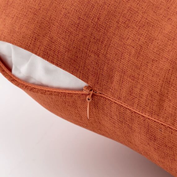 EMEMA Kissenbezug Herbst Outdoor Wasserdicht Sofakissen Wasserfest Dekokissen Kissenbezüge Dekorativ Kissen Kissenhülle aus Polyster für Garten Sofa Wohnzimmer Bett 2er Set 45x45 cm Orange