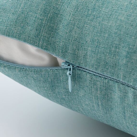 EMEMA Kissenbezug Outdoor Wasserdicht Sofakissen Wasserfest Dekokissen Kissenbezüge Dekorativ Kissen Kissenhülle aus Polyster für Garten Sofa Wohnzimmer Bett 2er Set 40x40 cm Cyan