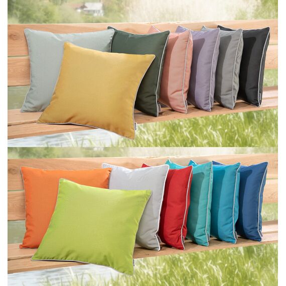 heimtexland ® Outdoor Lounge Dekokissen Lotus Effekt wetterfest schmutz- und wasserabweisend Garten Kissen 45x45 Outdoorkissen Typ551 Türkis