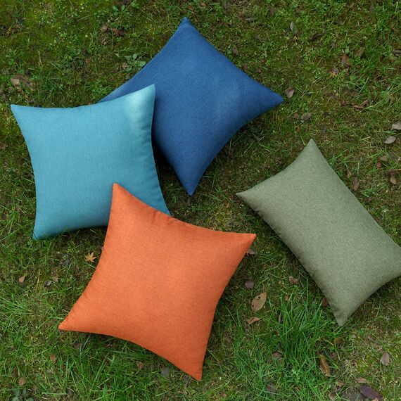 EMEMA Kissenbezug Outdoor Wasserdicht Sofakissen Wasserfest Dekokissen Kissenbezüge Dekorativ Kissen Kissenhülle aus Polyster für Garten Sofa Wohnzimmer Bett 2er Set 45x45 cm Navy blau