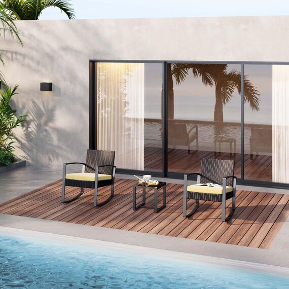 Bealife Gartenmöbel Set, Lounge Gartenmöbel Set Balkon 2 Personen，Balkonmöbel Kleiner Balkon Outdoor, Gartenmöbel für Veranden, Innenhöfe, Terrassen, Balkone, Poolränder