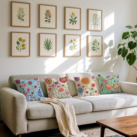 Cirzone Outdoor Kissen Wetterfest 45x45 4er Set Dekokissen, Kissenbezüge Sofakissen für Deko Wohnzimmer, Garten, Balkon