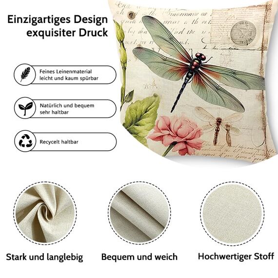 Cirzone Kissenbezug 45x45 2er Set Outdoor Kissen Wetterfest Leinen, Boho Deko für Deko Wohnzimmer, Garten, Balkon