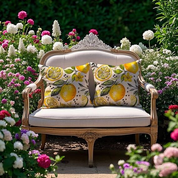 Cirzone Kissenbezug 45x45 2er Set Outdoor Kissen Wetterfest Leinen, Boho Deko für Deko Wohnzimmer, Garten, Balkon