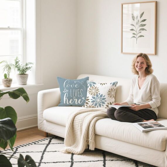 Cirzone Outdoor Kissen Wetterfest 45x45 4er Set Dekokissen, Kissenbezüge Sofakissen für Deko Wohnzimmer, Garten, Balkon