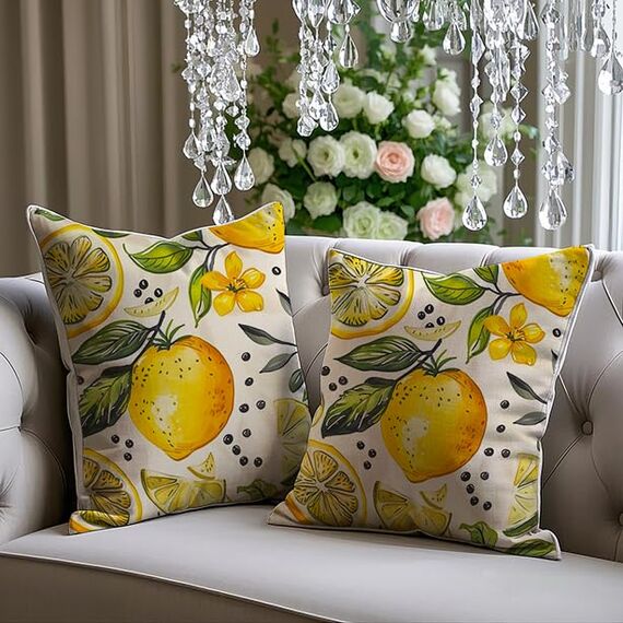 Cirzone Kissenbezug 45x45 2er Set Outdoor Kissen Wetterfest Leinen, Boho Deko für Deko Wohnzimmer, Garten, Balkon