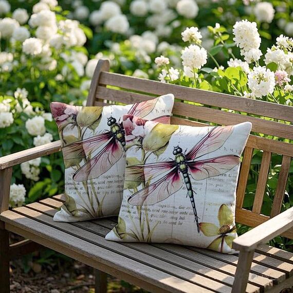 Cirzone Kissenbezug 45x45 2er Set Outdoor Kissen Wetterfest Leinen, Boho Deko für Deko Wohnzimmer, Garten, Balkon