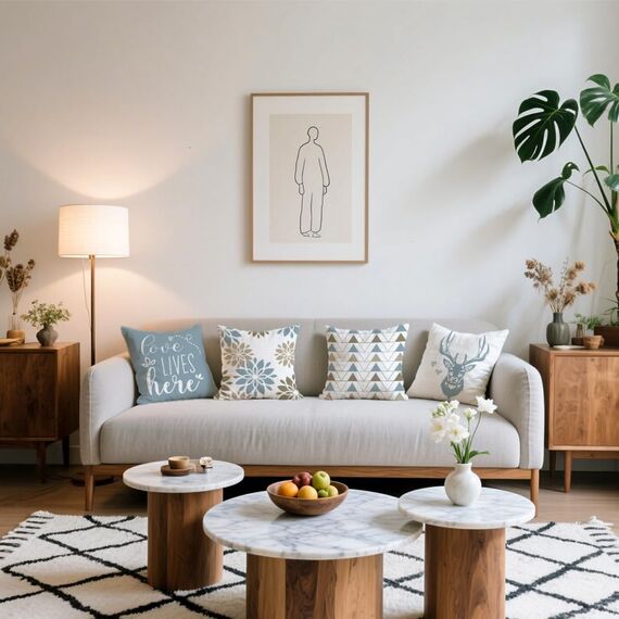 Cirzone Outdoor Kissen Wetterfest 45x45 4er Set Dekokissen, Kissenbezüge Sofakissen für Deko Wohnzimmer, Garten, Balkon