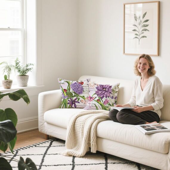 Cirzone Kissenbezug 45x45 4er Set Outdoor Kissen Wetterfest Leinen, Boho Deko für Deko Wohnzimmer, Garten, Balkon