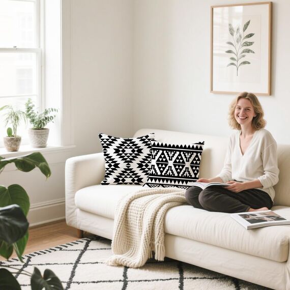 Cirzone Outdoor Kissen Wetterfest 45x45 4er Set Dekokissen, Kissenbezüge Sofakissen für Deko Wohnzimmer, Garten, Balkon