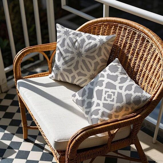 Cirzone Deko Wohnzimmer Kissenbezug 45x45 4er Set Wetterfest Leinen Outdoor Kissen Boho Deko für Garten, Balkon