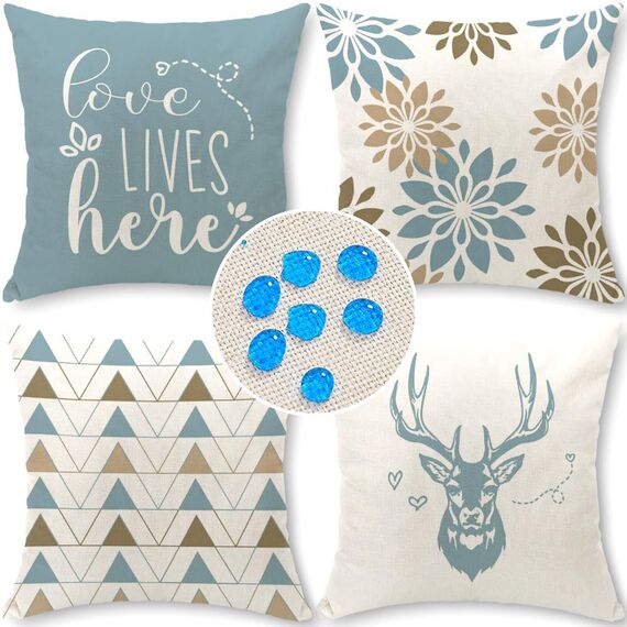 Cirzone Outdoor Kissen Wetterfest 45x45 4er Set Dekokissen, Kissenbezüge Sofakissen für Deko Wohnzimmer, Garten, Balkon