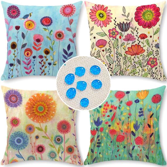 Cirzone Outdoor Kissen Wetterfest 45x45 4er Set Dekokissen, Kissenbezüge Sofakissen für Deko Wohnzimmer, Garten, Balkon