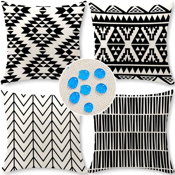 Cirzone Outdoor Kissen Wetterfest 40x40 4er Set Dekokissen, Kissenbezüge Sofakissen für Deko Wohnzimmer, Garten, Balkon