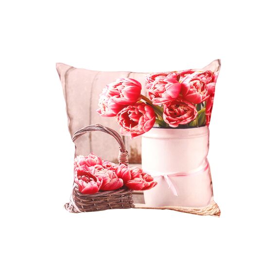 CB Home & Style Outdoor Garten Kissen Wasserabweisend Wasserfest 45 x 45 cm mit Füllung (Des1Tulpen)