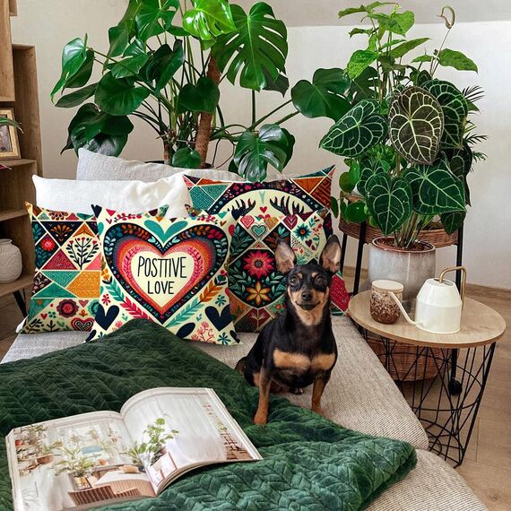 Cirzone Outdoor Kissen 4er Set Kissenbezug 45x45 Deko Wohnzimmer Leinen für Deko Wohnzimmer, Garten, Balkon