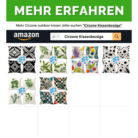 Cirzone Outdoor Kissen 4er Set Kissenbezug 45x45 Deko Wohnzimmer Leinen für Deko Wohnzimmer, Garten, Balkon