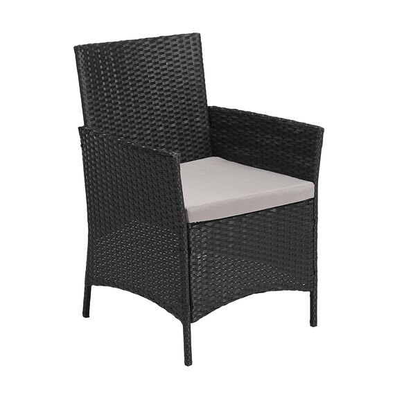 SVITA Brooklyn Gartenmöbel Poly Rattan Sitzgruppe Essgruppe Set Sofa-Garnitur Lounge Schwarz