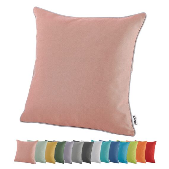 heimtexland ® Outdoor Lounge Dekokissen Lotus Effekt wetterfest schmutz- und wasserabweisend Garten Kissen 45x45 Outdoorkissen Typ551 Altrosa