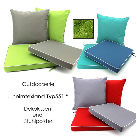 heimtexland ® Outdoor Lounge Dekokissen Lotus Effekt wetterfest schmutz- und wasserabweisend Garten Kissen 45x45 Outdoorkissen Typ551 Rot