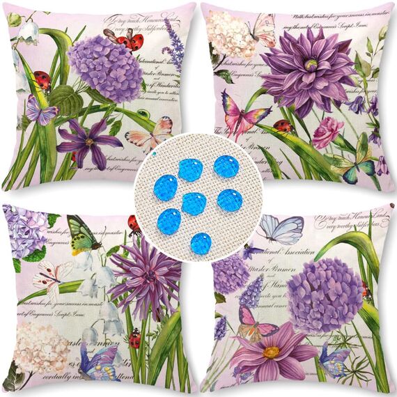 Cirzone Kissenbezug 45x45 4er Set Outdoor Kissen Wetterfest Leinen, Boho Deko für Deko Wohnzimmer, Garten, Balkon