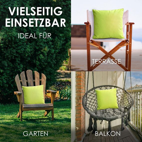 heimtexland ® Outdoor Lounge Dekokissen Lotus Effekt wetterfest schmutz- und wasserabweisend Garten Kissen 45x45 Outdoorkissen Typ551 Grün