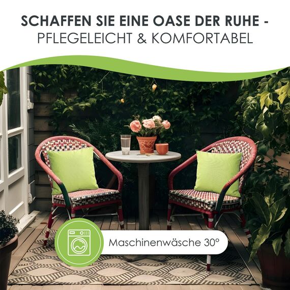 heimtexland ® Outdoor Lounge Dekokissen Lotus Effekt wetterfest schmutz- und wasserabweisend Garten Kissen 45x45 Outdoorkissen Typ551 Grün