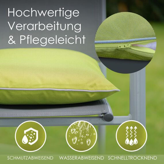 heimtexland ® Outdoor Lounge Dekokissen Lotus Effekt wetterfest schmutz- und wasserabweisend Garten Kissen 45x45 Outdoorkissen Typ551 Grün